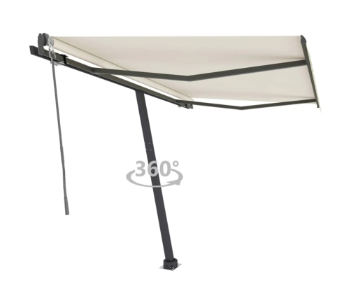 Toldo de pie automático crema 300x250 cm