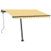 Toldo de pie automático amarillo y blanco 300x250 cm