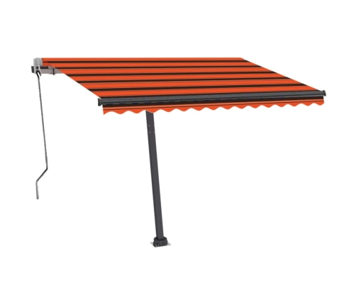 Toldo de pie automático naranja y marrón 300x250 cm