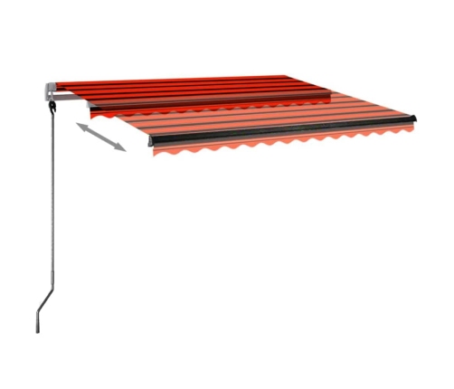 Toldo de pie automático naranja y marrón 300x250 cm