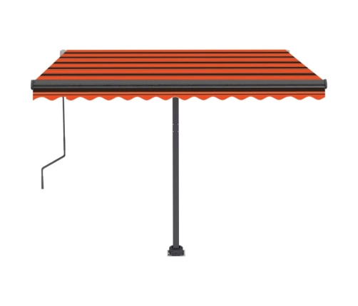 Toldo de pie automático naranja y marrón 300x250 cm