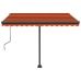 Toldo de pie automático naranja y marrón 300x250 cm