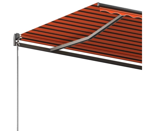 Toldo de pie automático naranja y marrón 300x250 cm