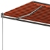 Toldo de pie automático naranja y marrón 300x250 cm