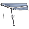 Toldo automático LED sensor de viento azul y blanco 300x250 cm