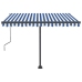 Toldo automático LED sensor de viento azul y blanco 300x250 cm