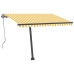 Toldo automático LED sensor de viento amarillo blanco 300x250cm