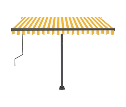 Toldo automático LED sensor de viento amarillo blanco 300x250cm