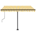 Toldo automático LED sensor de viento amarillo blanco 300x250cm