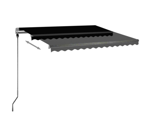 Toldo automático LED sensor de viento gris antracita 300x250 cm