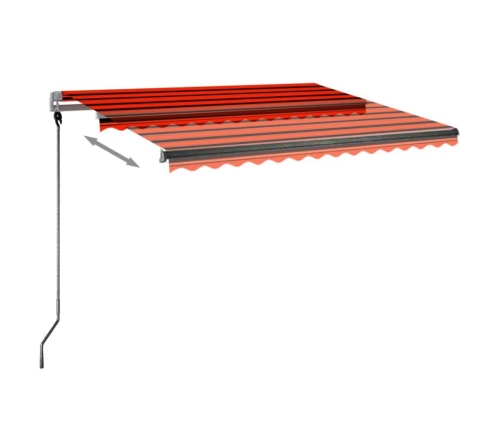 Toldo automático LED sensor de viento naranja marrón 300x250 cm