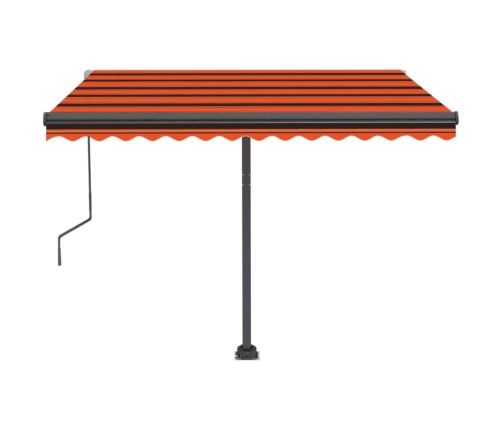 Toldo automático LED sensor de viento naranja marrón 300x250 cm