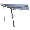 Toldo de pie retráctil manual azul y marrón 350x250 cm