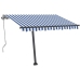 Toldo de pie retráctil manual azul y marrón 350x250 cm