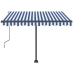 Toldo de pie retráctil manual azul y marrón 350x250 cm