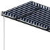 Toldo de pie retráctil manual azul y marrón 350x250 cm