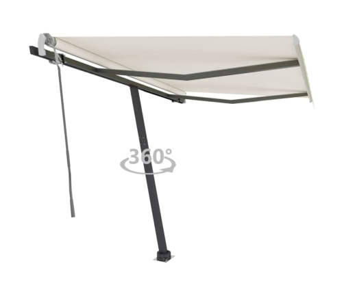 Toldo de pie retráctil manual crema 350x250 cm