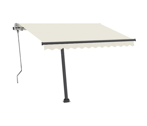 Toldo de pie retráctil manual crema 350x250 cm