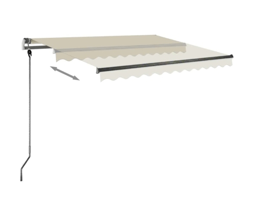 Toldo de pie retráctil manual crema 350x250 cm