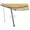 Toldo de pie retráctil manual amarillo y blanco 350x250 cm