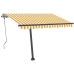 Toldo de pie retráctil manual amarillo y blanco 350x250 cm