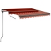 Toldo de pie retráctil manual naranja y marrón 350x250 cm