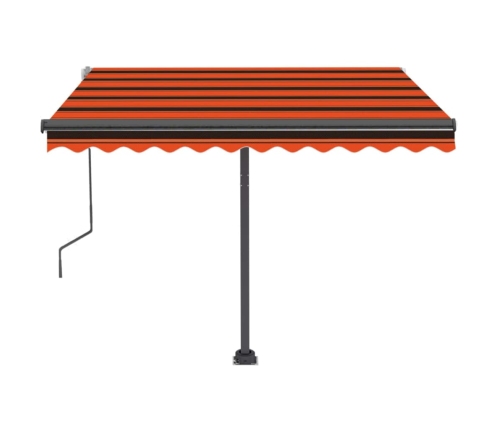 Toldo de pie retráctil manual naranja y marrón 350x250 cm