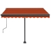 Toldo de pie retráctil manual naranja y marrón 350x250 cm