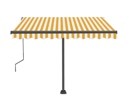 Toldo manual retráctil con LED amarillo y blanco 350x250 cm