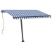 Toldo de pie automático azul y blanco 350x250 cm