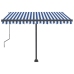 Toldo de pie automático azul y blanco 350x250 cm