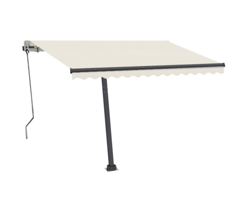 Toldo de pie automático crema 350x250 cm