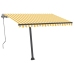 Toldo de pie automático amarillo y blanco 350x250 cm