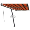 Toldo de pie automático naranja y marrón 350x250 cm