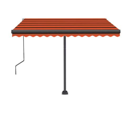 Toldo de pie automático naranja y marrón 350x250 cm