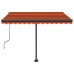 Toldo de pie automático naranja y marrón 350x250 cm