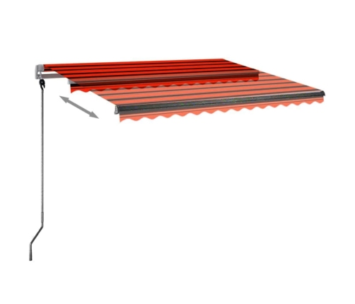 Toldo de pie automático naranja y marrón 350x250 cm