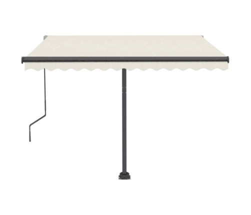 Toldo automático con LED y sensor de viento crema 350x250 cm