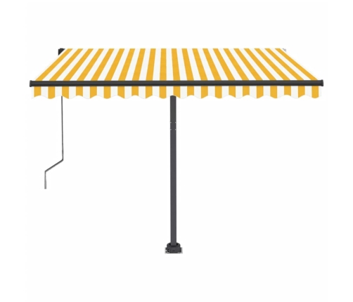 Toldo automático LED sensor de viento amarillo blanco 350x250cm