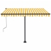 Toldo automático LED sensor de viento amarillo blanco 350x250cm