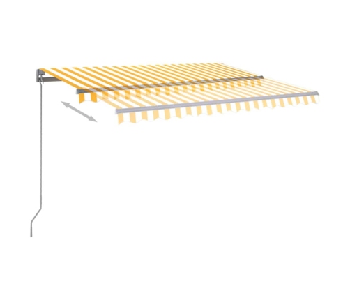 Toldo automático LED sensor de viento amarillo blanco 350x250cm