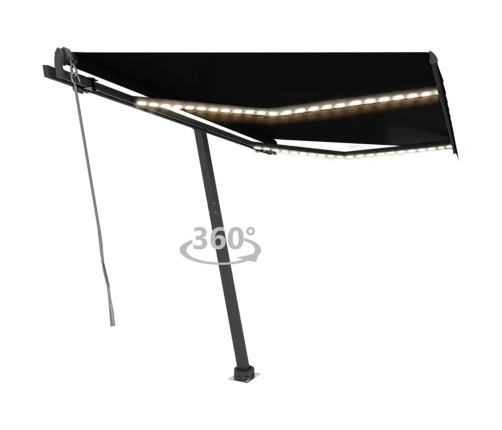 Toldo automático con LED y sensor de viento antracita 350x250cm