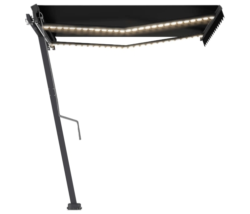 Toldo automático con LED y sensor de viento antracita 350x250cm