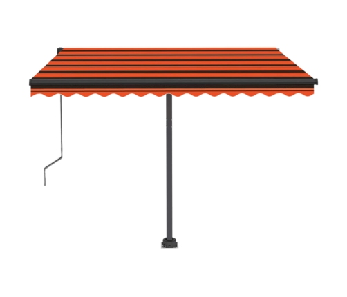 Toldo automático LED sensor de viento naranja marrón 350x250 cm