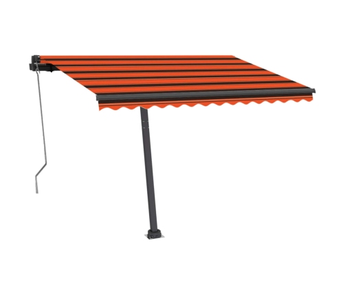 Toldo automático LED sensor de viento naranja marrón 350x250 cm