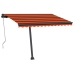 Toldo automático LED sensor de viento naranja marrón 350x250 cm