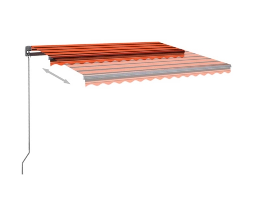 Toldo automático LED sensor de viento naranja marrón 350x250 cm