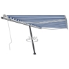 Toldo de pie retráctil manual azul y blanco 400x300 cm