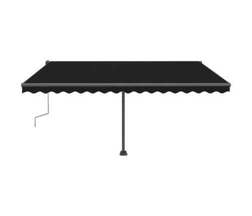 Toldo de pie retráctil manual gris antracita 400x300 cm