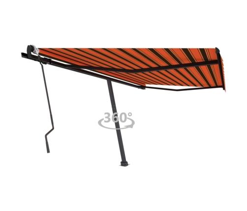 Toldo de pie retráctil manual naranja y marrón 400x300 cm